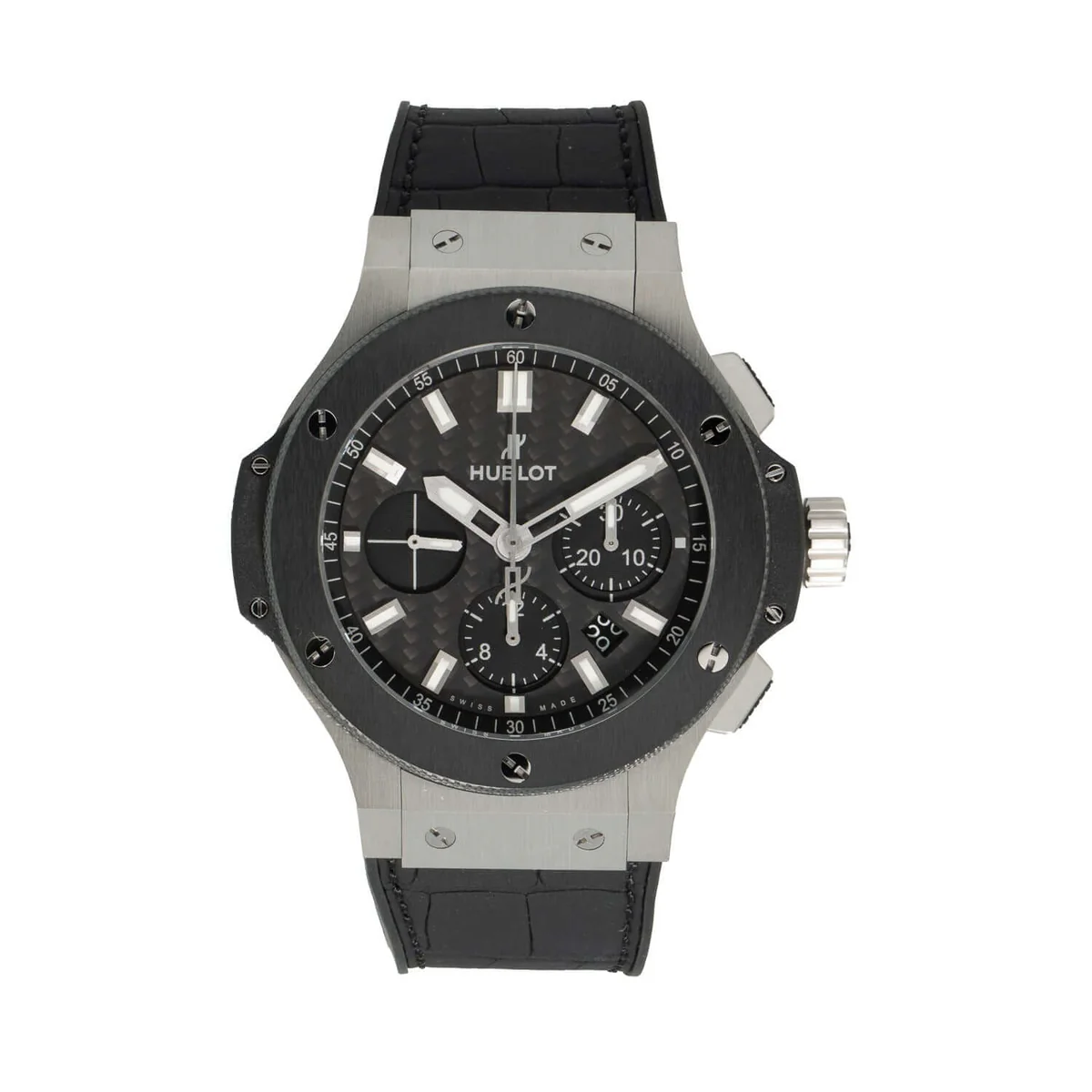HUBLOT  Big Bang Evolution Black Chronograph Dial Black Leather Strap Men's Watch 301.SM.1770.GR