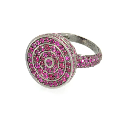 Boucheron 'Secre't Ring with Ruby and 18K Black Gold JRG00344