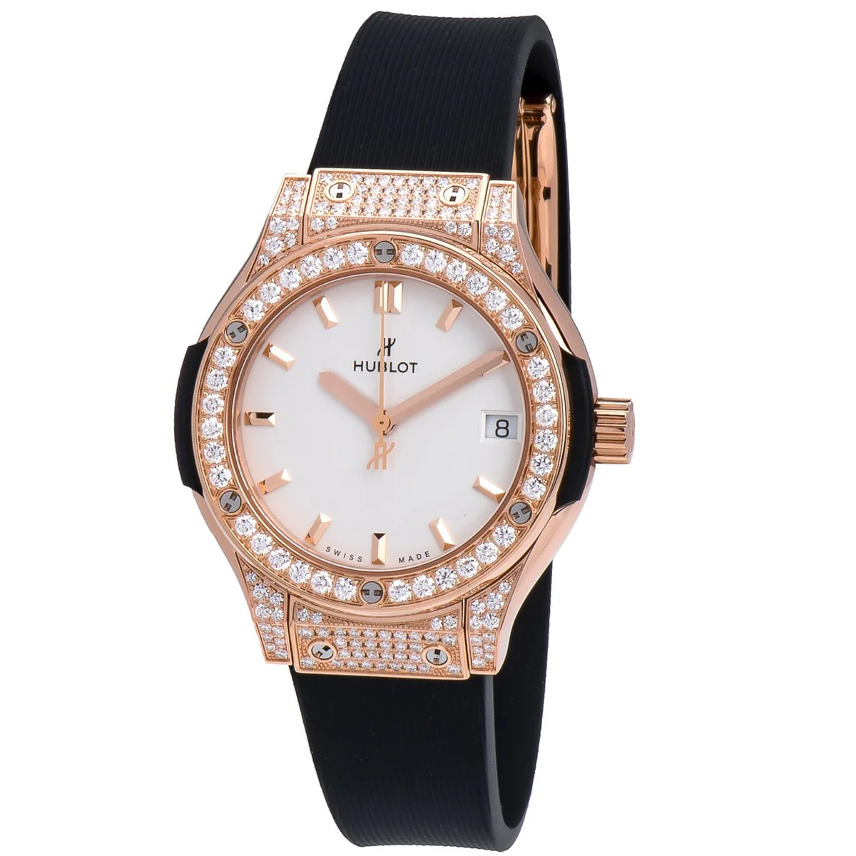 Hublot Classic Fusion 33mm Ladies Watch with Diamonds 581.OX.2611.RX.1704