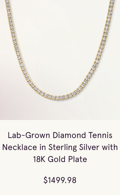 Lab-Grown Diamond Tennis Necklace in Sterling Silver with 18K Gold Plate. $1,499.98