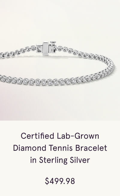 Certified Lab-Grown Diamond Tennis Bracelet in Sterling Silver. $499.98