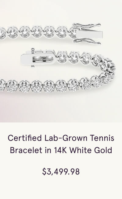 Certified Lab-Grown Tennis Bracelet in 14K White Gold. $3,499.98