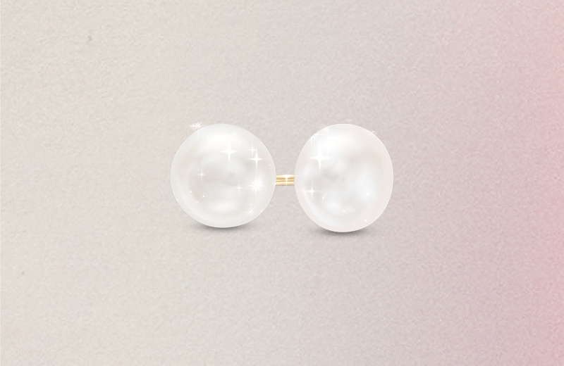 Gif of sparkling Button Freshwater Cultured Pearl Stud Earrings in 14K Gold