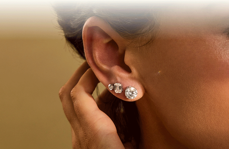 Gif showcasing models wearing elegant Zales Essential Jewelries.