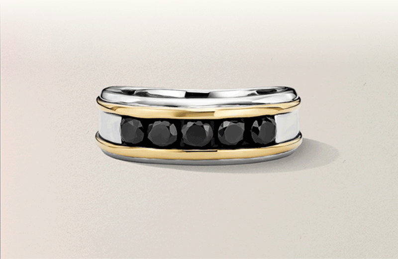 Gif showcasing classic men's diamond jewelries.