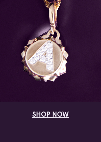 Pavé Lab-Grown Diamond Initial “A” Star Frame Necklace Charm in 10K Gold