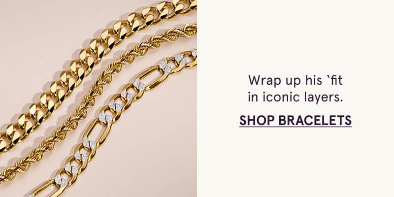 Wrap up his ‘fit in iconic layers. Click here to shop bracelets