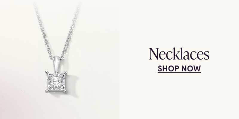 Silver chain necklace with square-cut diamond stone attached. Necklaces. Click here to shop now
