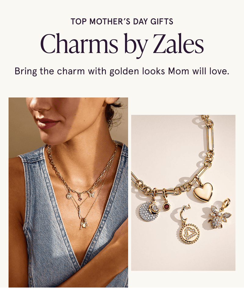A variety of gold gemstone charm jewelry. Bring the charm with top golden gifts Mom will love. Click here to shop now