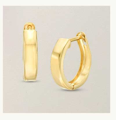 Gold hoops with polished finished.