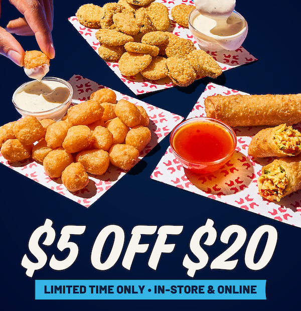 Zaxbys sides are even better when you enjoy them together. Get $5 Off $20 when you order now! 