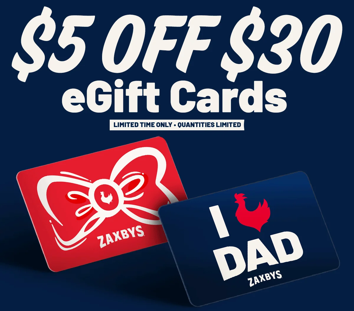 Enjoy $5 Off eGift Cards of $30+ for a limited time! 