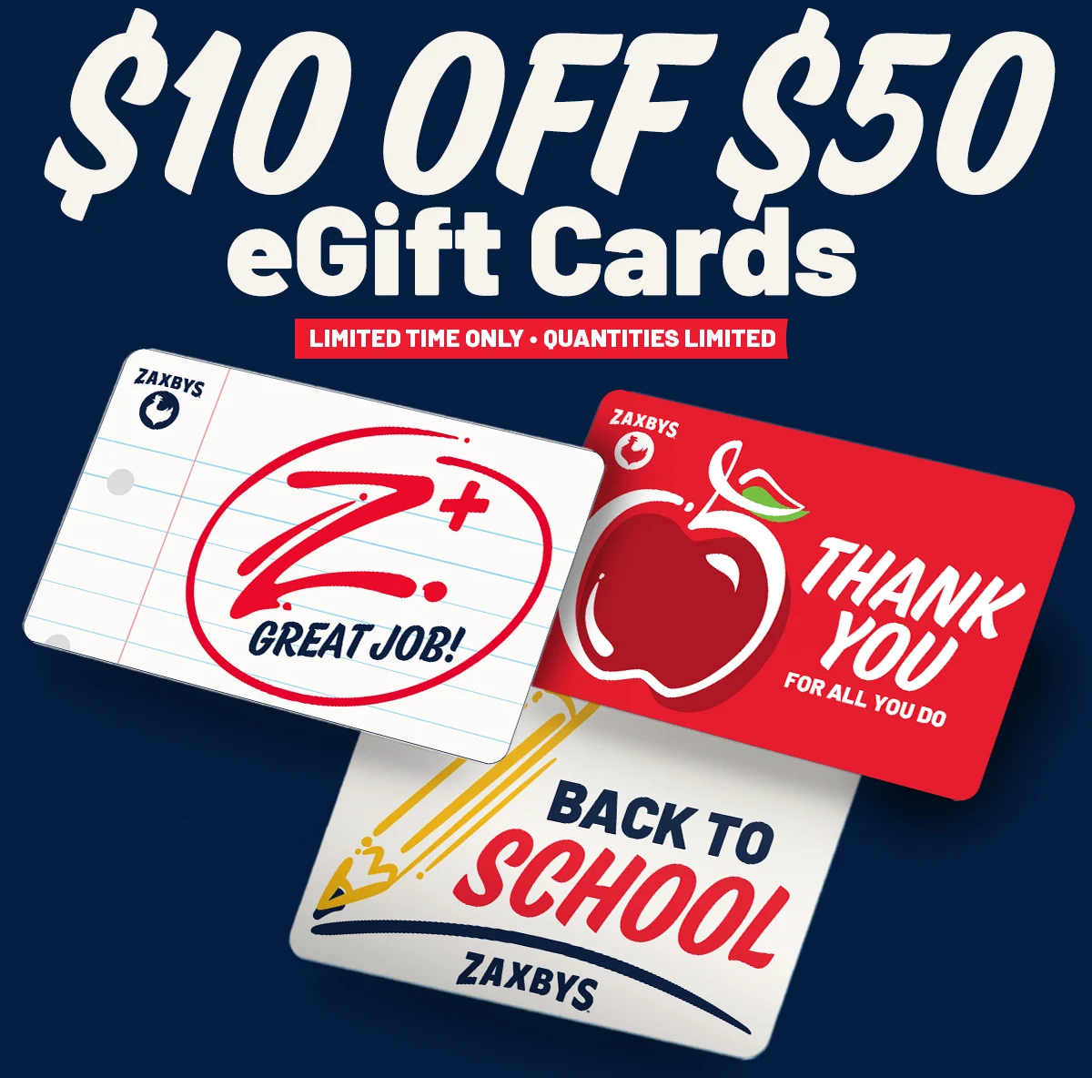 Enjoy $10 Off eGift Cards of $50+ for a limited time! 