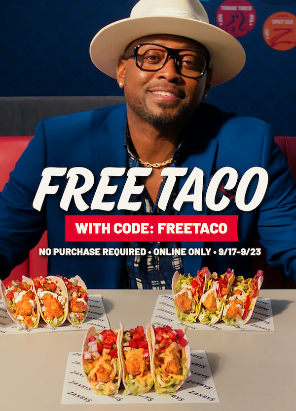 Get a FREE Chicken Finger Taco in any flavor for a limited time! 