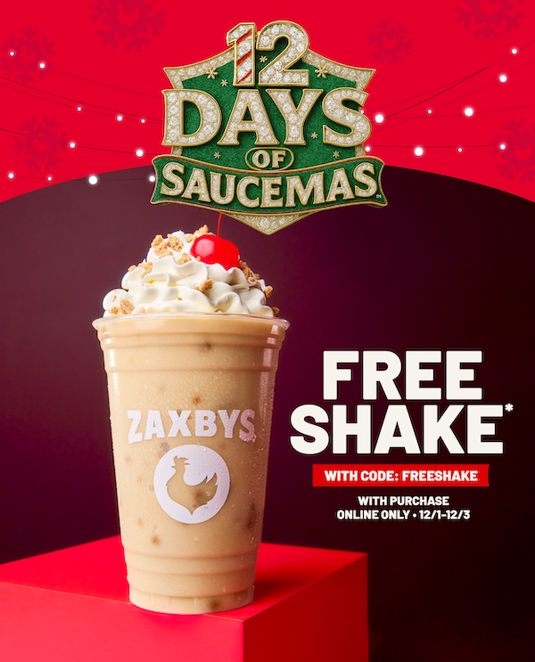 Ring in the season with a FREE* Shake, including our cinnamon-spiced Cookie Butter Shake. Online only with code FREESHAKE through 12/3. 