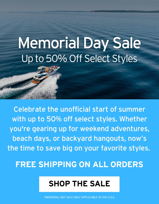Memorial Day Sale, Up to 50% off select styles