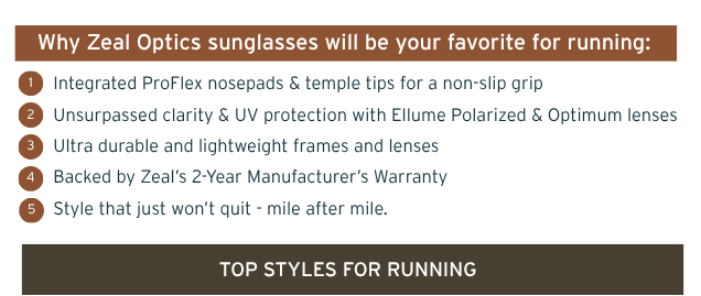 WHY ZEAL OPTICS SUNGLASSES WILL BE YOUR FAVORITE FOR RUNNING