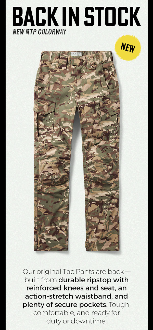 BACK IN STOCK: TAC PANTS IN NEW MTP COLORWAY