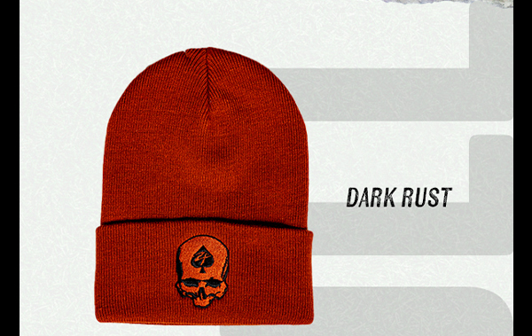 ZF SKULL BEANIE - DARK RUST