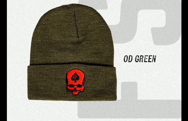ZF SKULL BEANIE - OD GREEN