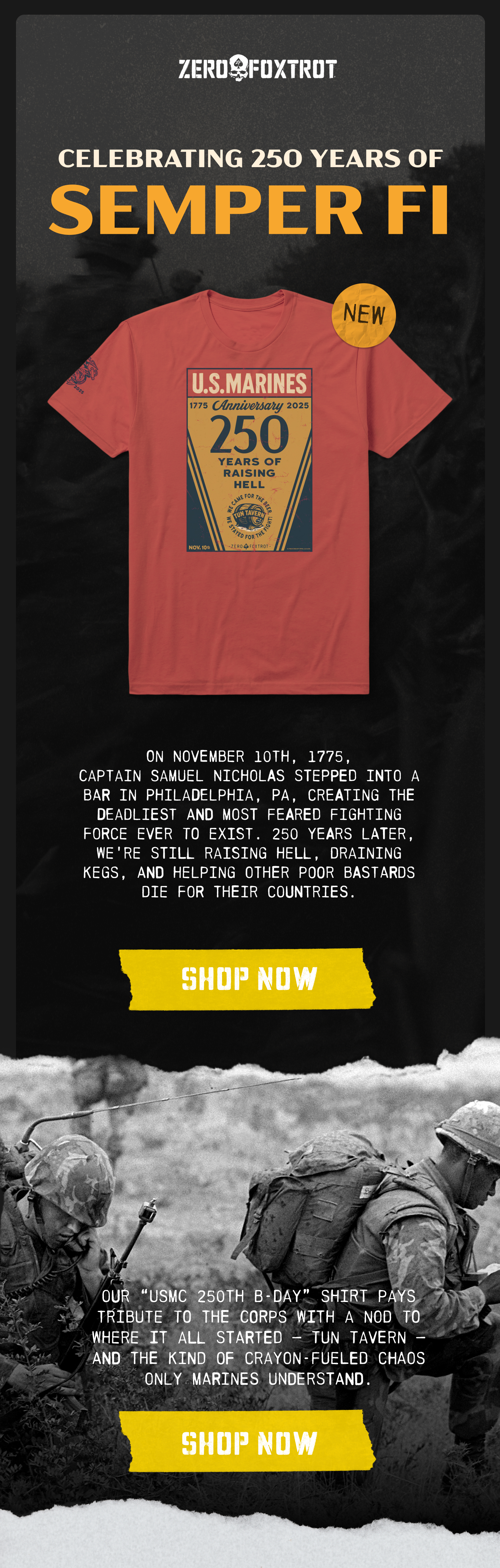 USMC 250th Birthday Tee!