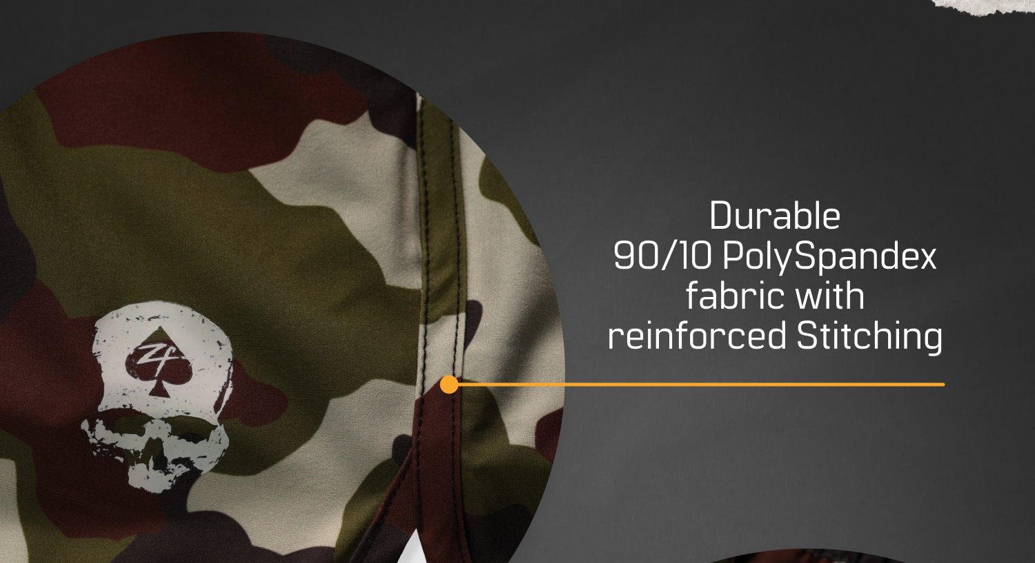 durable 90/10 poly spandex fabric with reinforced stitching