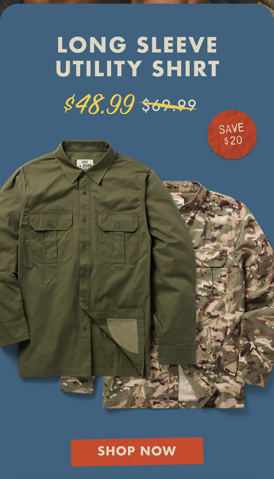 Long Sleeve Utility Shirt - Save $20