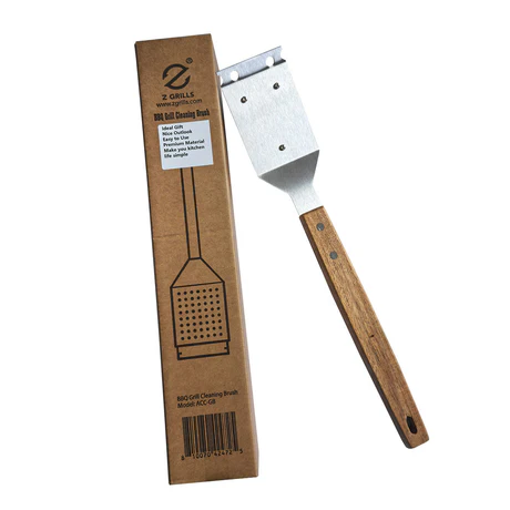 STAINLESS STEEL 2-IN-1 GRILL BRUSH & SCRAPER