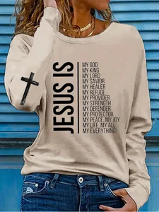 Image of Women's Jesus Is My God My King My Lord My Savior... Print Casual T-Shirt