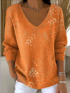 Image of Casual Floral Sweater
