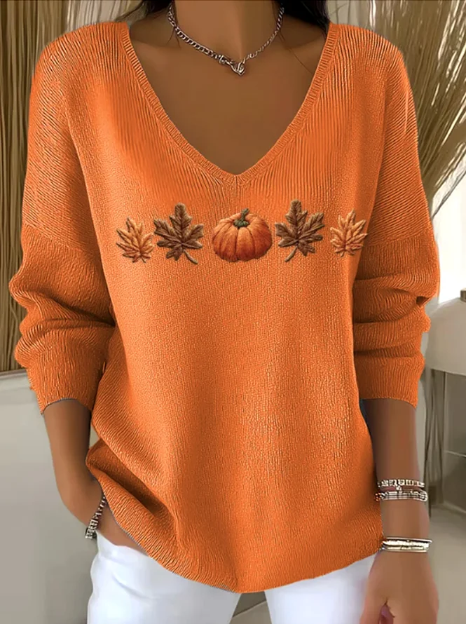 Cotton Casual V Neck Floral S...