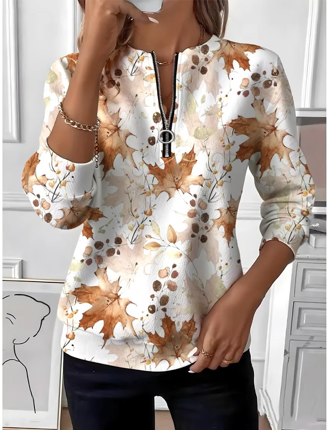 Zip Casual Sweatshirt Regular...