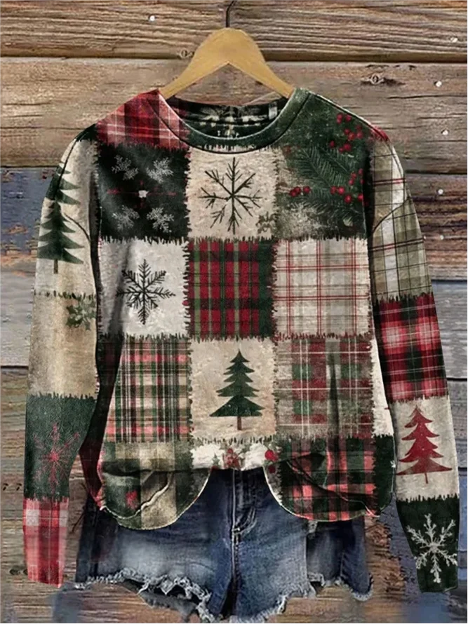 Multicolor Block Crew Neck Sw...