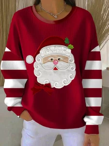 Image of Women's Christmas Print Casual Crew Neck Sweatshirt