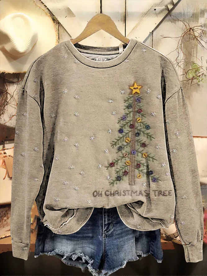 Casual Christmas Tree Sweatsh...