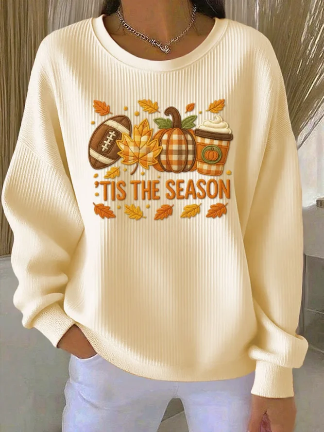 Neck Maple Leaf Casual Sweats...