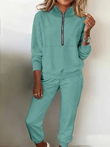 Image of Women's two-piece fleece sweatshirt sports street casual fashion suit