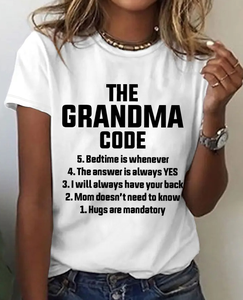 Image of The Grandma Code Funny Casual Cotton T-shirt
