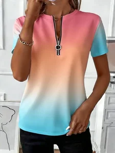 Image of Others Gradient Pattern Elegant T-Shirt