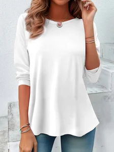 Image of Women's Casual Long Sleeve Crew Neck Tunic T-Shirt