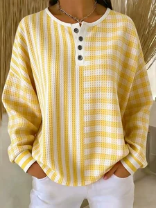Image of Loose Casual Others Striped Sweatshirt
