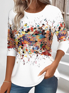 Image of Casual Long Sleeve Round Neck T-Shirt
