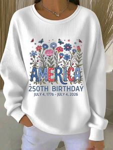 Image of Women's USA 250th Anniversary Printed Casual Sweatshirt
