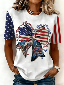 Image of 250th anniversary Crew Neck Usa/Us/American Casual T-Shirt