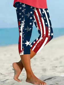 Image of Independence Day Regular Fit Casual Cotton Leggings
