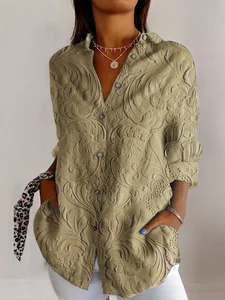 Image of 3D retro floral long sleeved shirt