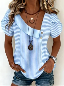 Image of Loose Others Casual Striped T-Shirt