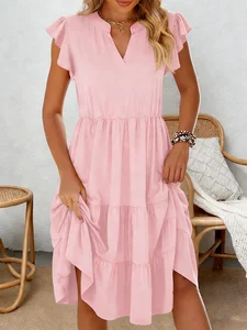 Image of Plain Others Loose Elegant Dress With No