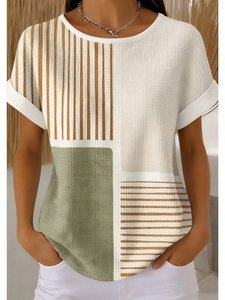 Image of Loose Casual Others Geometric T-Shirt