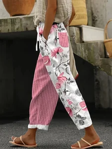 Image of Women's Floral Print Casual Pants